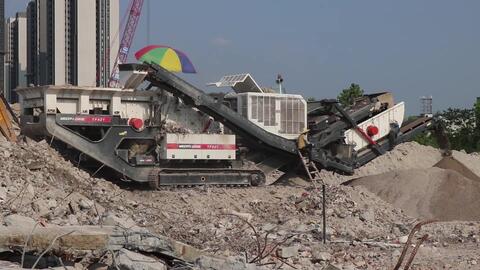 移動破碎站建筑垃圾破碎機出租 河南邁科路重工